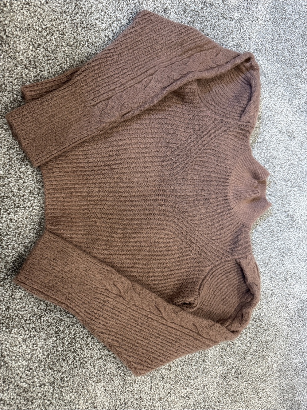 Express Brown Cable Knit Turtleneck Sweater